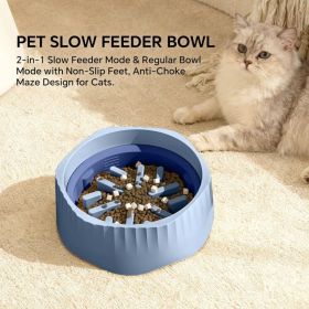 Blue Dual-purpose Slow Food Bowl, Fast&slow Food Can Be Freely Switched To Adapt To Different Pet Eating Habits, Cross-border Hot Selling Pet Sup (Option: Defaulttitle)