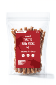 Bonez, Twisted Bully Stick, 12 Sticks, 6 or 10 Inch (size: 6 Inch)