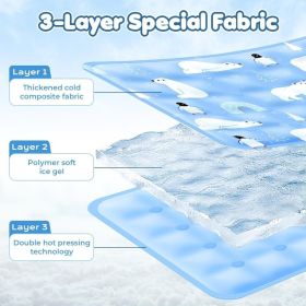 90*60cm Dog Cooling Mat, 2026 New Summer Pet Mats, Portable Pet Cooling Pad for Travel, Washable Gel Coolings Mat for Dogs and Cats Indoor Outdoo (Color: polar world)